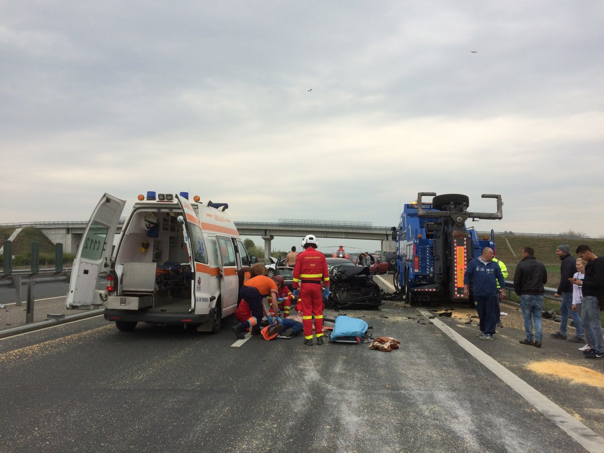 Accident grav pe autostrada A1 între Pecica și Arad