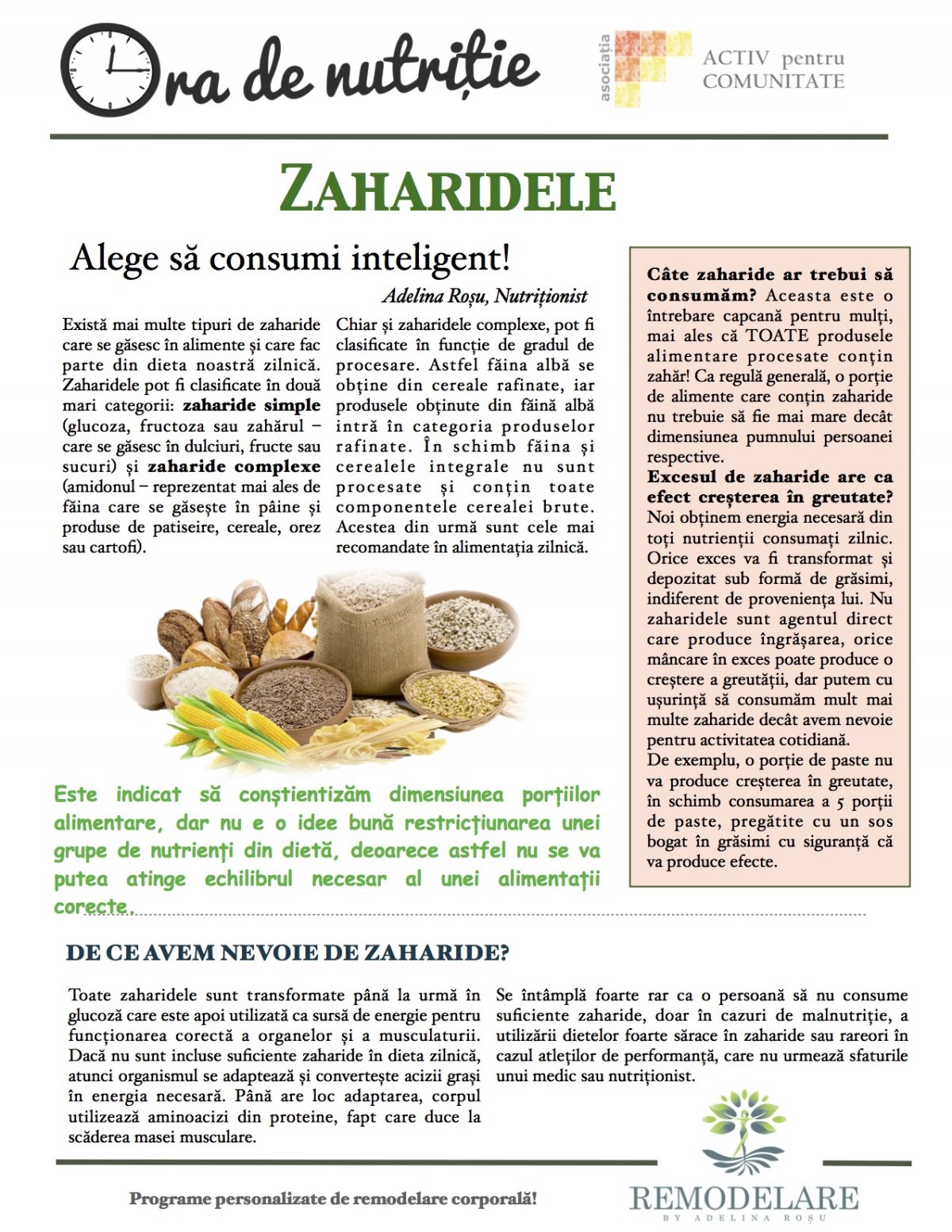 Zaharidele - Alege să consumi inteligent!