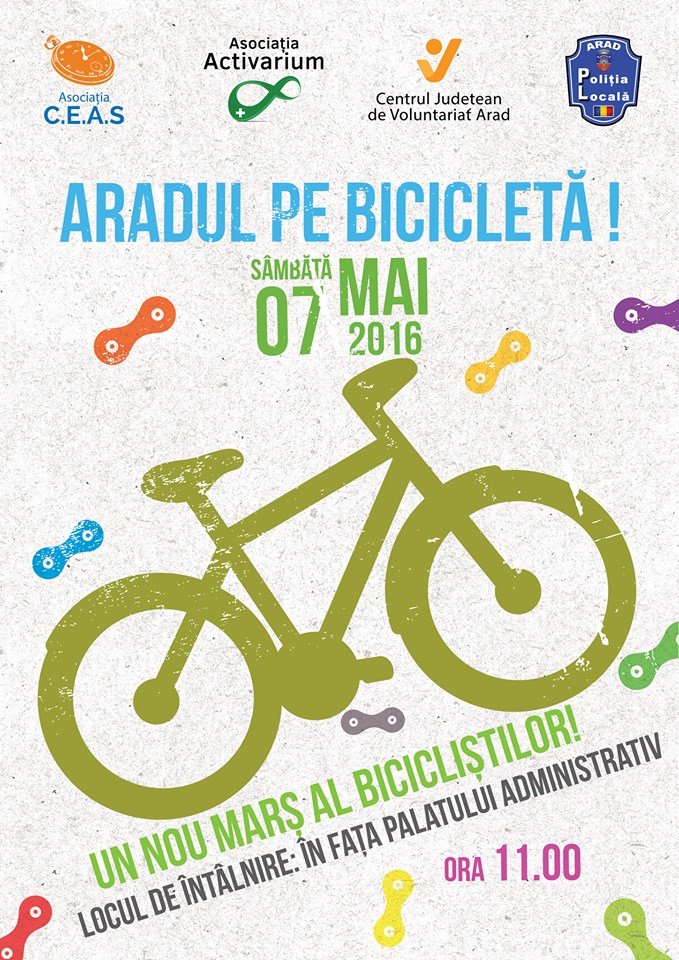 Aradul pe bicicletă! Un nou marș al bicicliștilor, în data de 7 mai