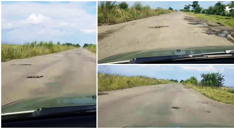 VIDEO | Uite în ce hal arată un drum important din Arad! Se circulă cu 10 km/h din cauza gropilor