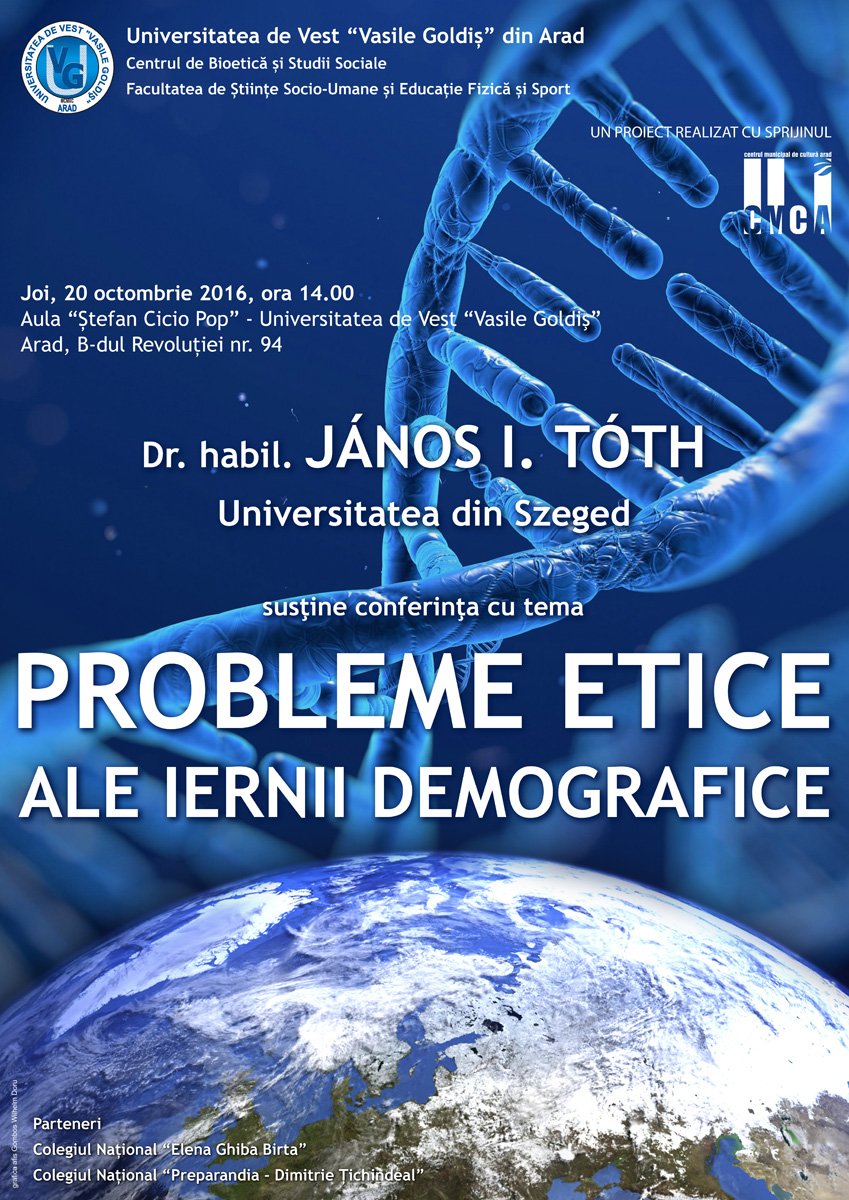 Vă invităm la conferința cu tema PROBLEME ETICE ALE IERNII DEMOGRAFICE