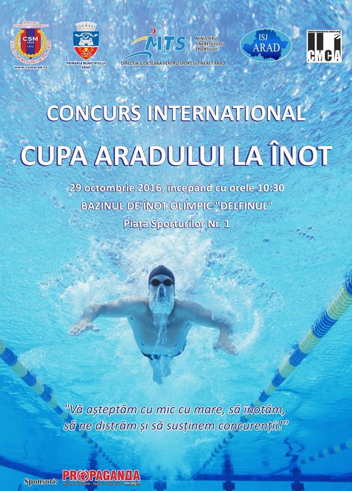 Înotători din Ungaria şi România la ”Cupa Aradului”