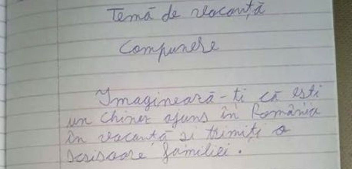 Compunerea unui elev de clasa a IV-a a făcut ravagii pe Internet. Cum a răspuns copilul la cerinţa învăţătoarei