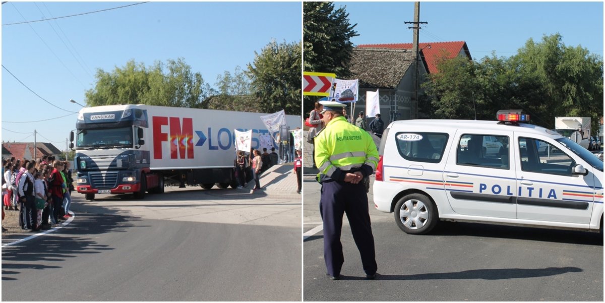 BLOCAJ PE DN7. Șoferii, luați prin surprindere de o acțiune a polițiștilor