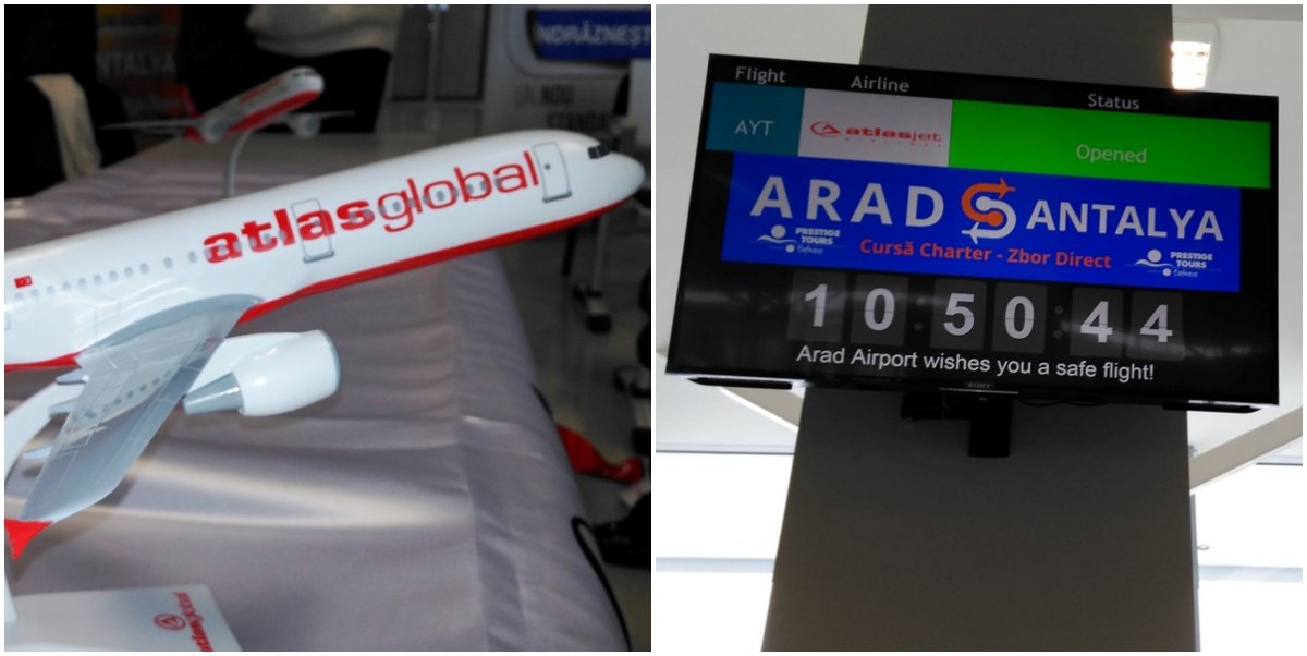 Zboruri charter din Arad spre Antalya din 9 iunie, iar din 2018 turiștii vor putea ateriza direct în Spania sau Grecia 