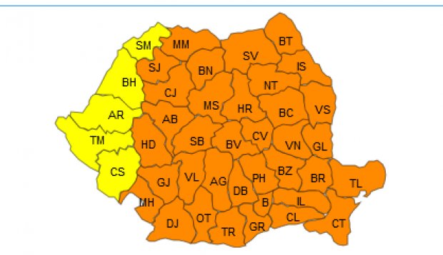 Cod portocaliu de ger în aproape toată ţara. Meteorologii anunţă două zile de temperaturi extreme