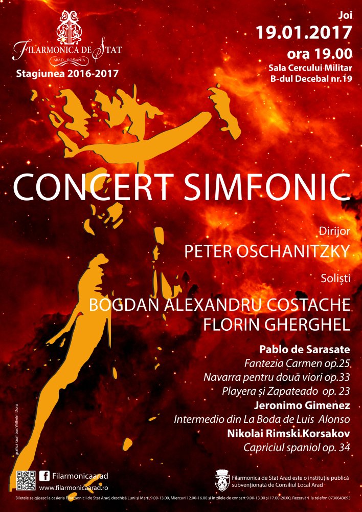 Soliștii Bogdan Alexandru Costache și Florin Gherghel, într-un concert fascinant, sub bagheta maestrului Peter Oschanitzky