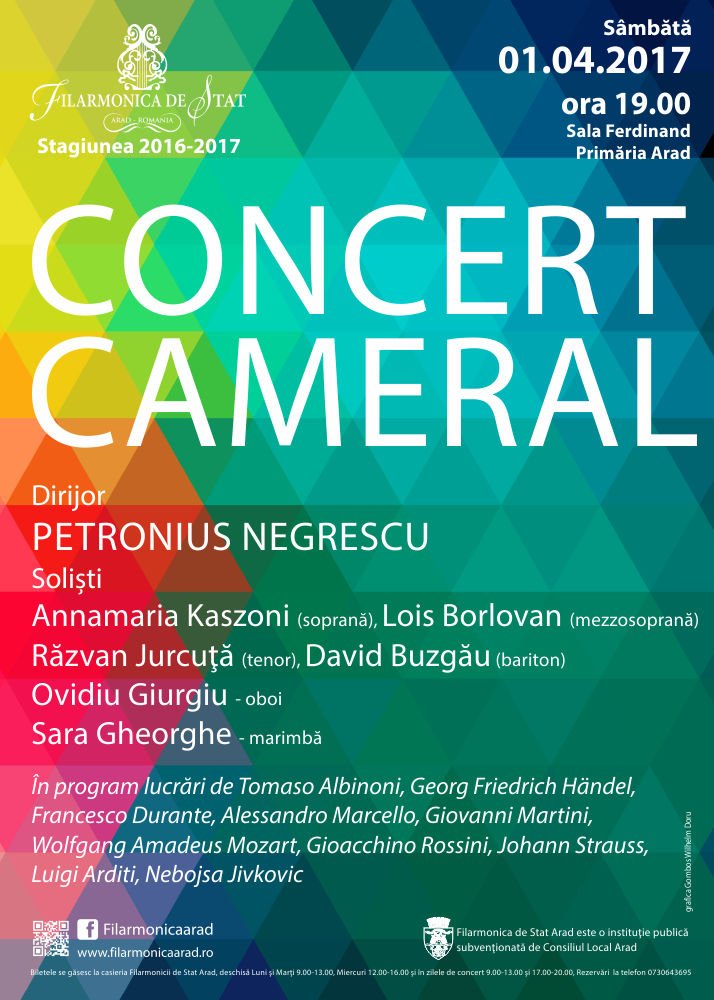 Sâmbătă, concert cameral în Sala Regele Ferdinand