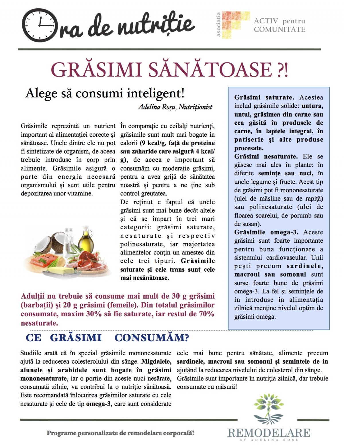 GRĂSIMI SĂNĂTOASE ?!   Alege să consumi inteligent!