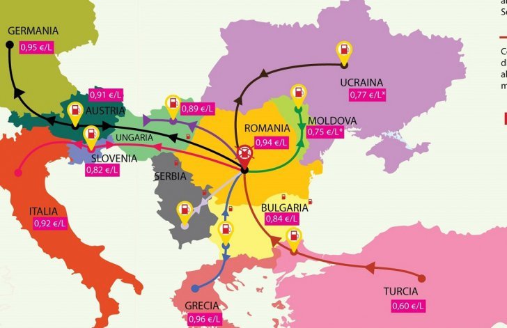 HARTA prețurilor mai mici la carburanți decât în România. Unde fug șoferii să alimenteze