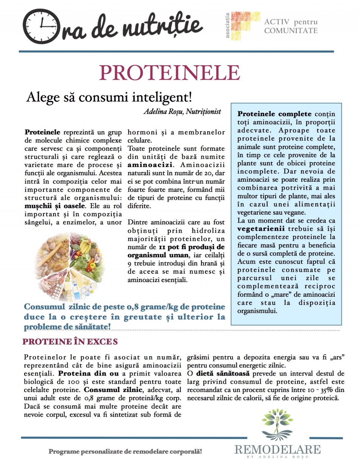 PROTEINELE - Alege să consumi inteligent!