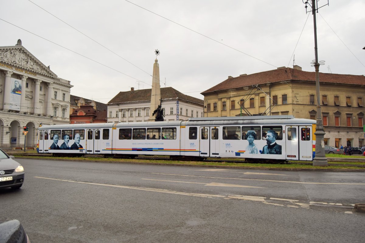 Primul tramvai dedicat Centenarului Marii Uniri, în circulație, în municipiul Arad