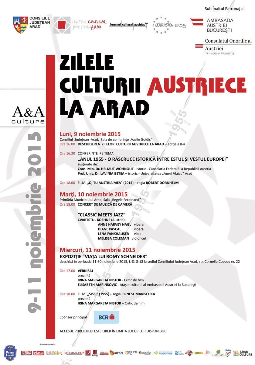 Crearea de rețele culturale între Arad și Austria, în cadrul Zilelor Culturii Austriece la Arad
