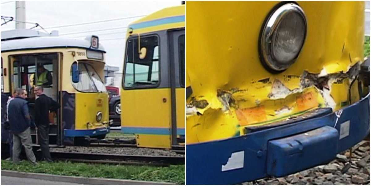 FOTO | Două tramvaie S-AU CIOCNIT în Vlaicu. Circulația vagoanelor a fost paralizată