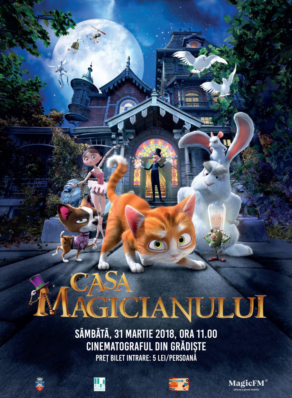 Animația „Casa magicianului“, proiectată la cinematograful din Grădiște