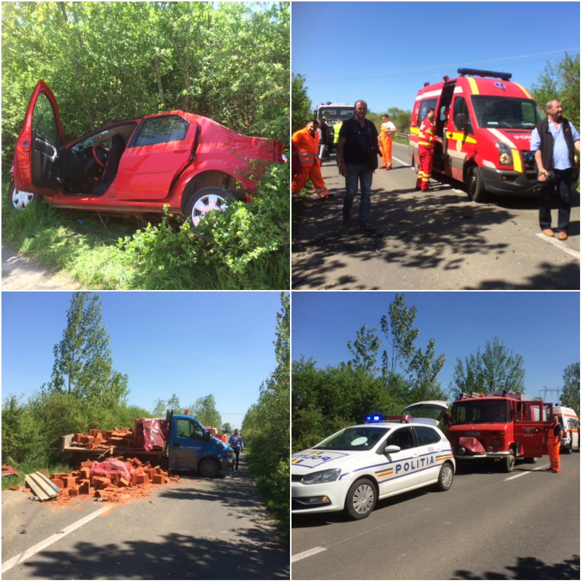 Accident grav cu doi răniți la ieșirea din Zăbrani