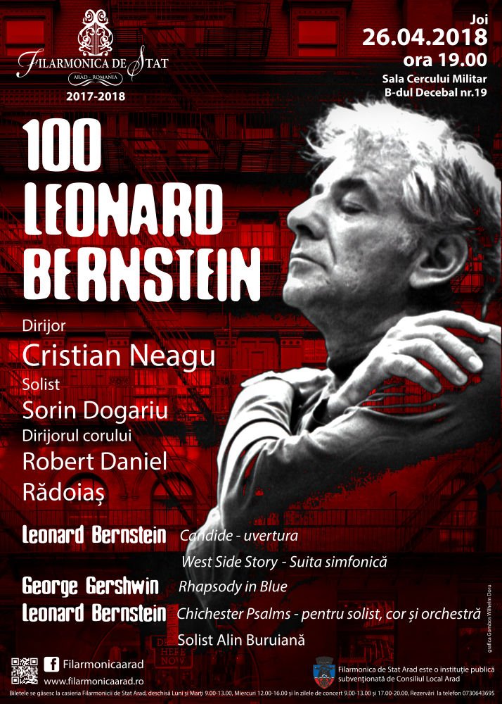Leonard Bernstein, celebrat la Arad în seara de 26 aprilie