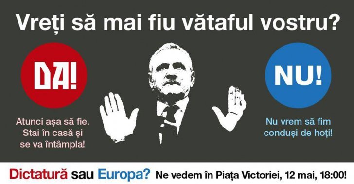 Protest uriaș, sâmbătă, în București: Nu mai vrem dictatura vătafului Dragnea