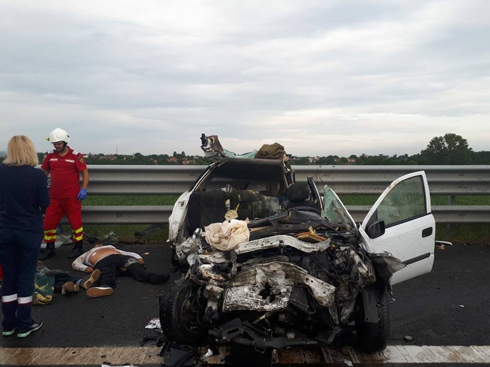 Accident cu patru morți pe Autostrada A1, între Deva și Simeria (FOTO/VIDEO)