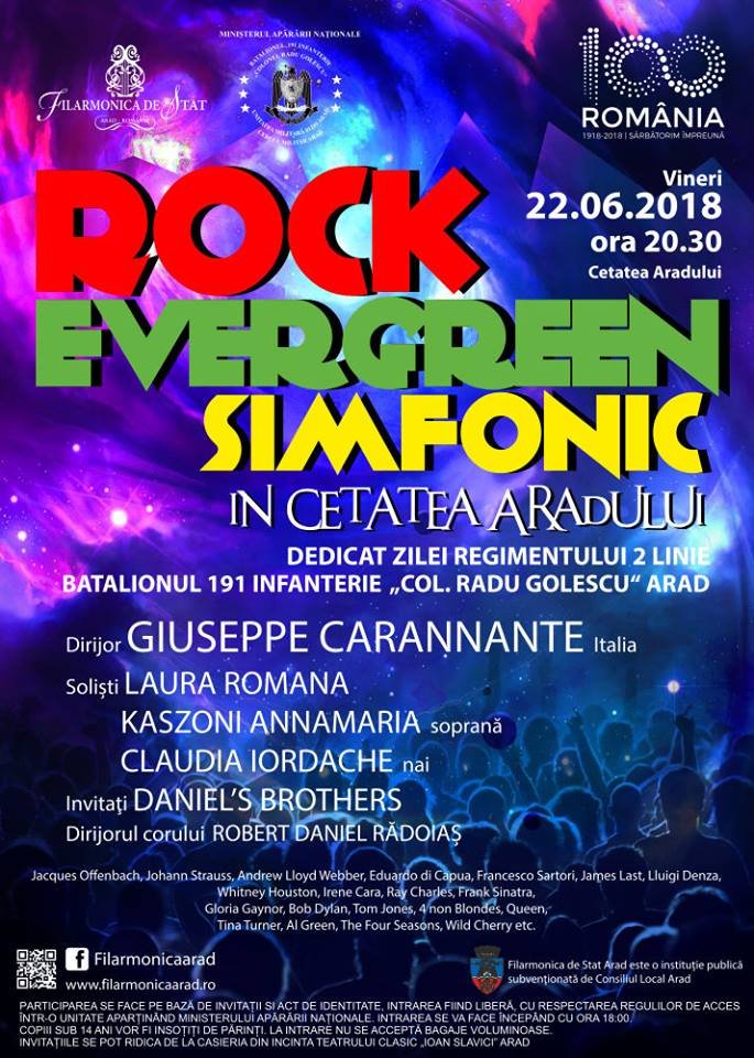 Concert de rock simfonic organizat de Filarmonica Arad în Cetatea Aradului 