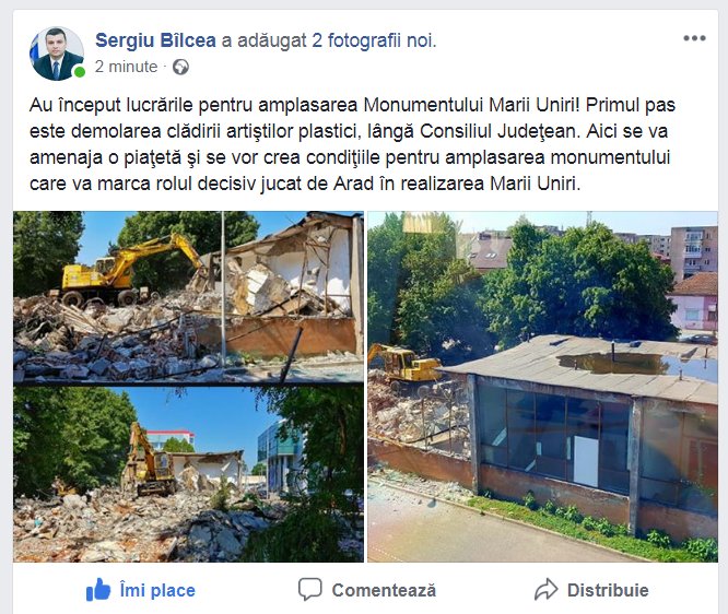 A început amenajarea piaţetei pentru Monumentul Marii Uniri!