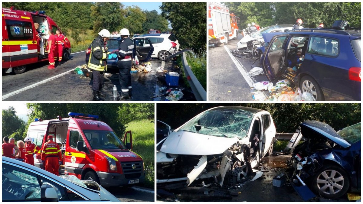 Accident cu 7 victime, în Hunedoara, între care şi doi copii