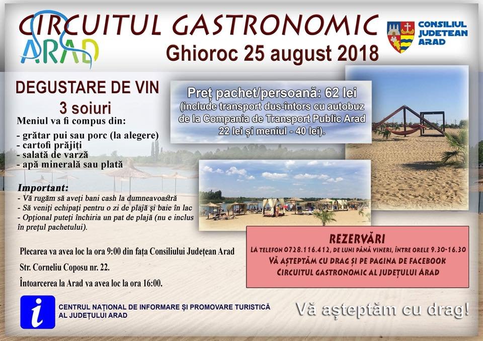 Circuitul Gastronomic, pe plaja de la Ghioroc, cu degustare de vinuri!