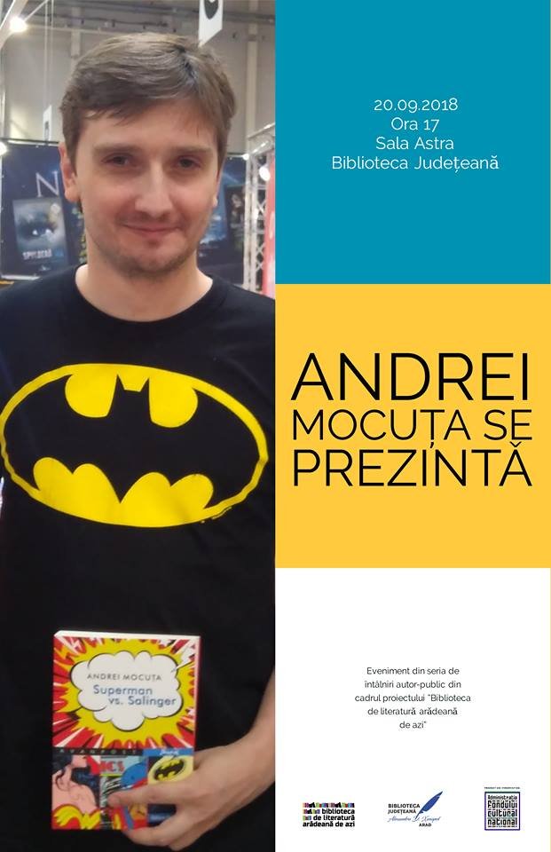 „Andrei Mocuța se prezintă” în seria de întâlniri autor-public din proiectul „Biblioteca de literatură arădeană de azi”