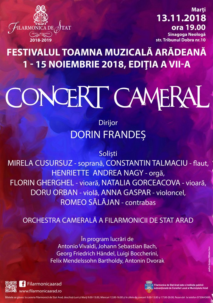 Concert Cameral și Vocal Simfonic la Festivalul Toamnă Muzicală Arădeană