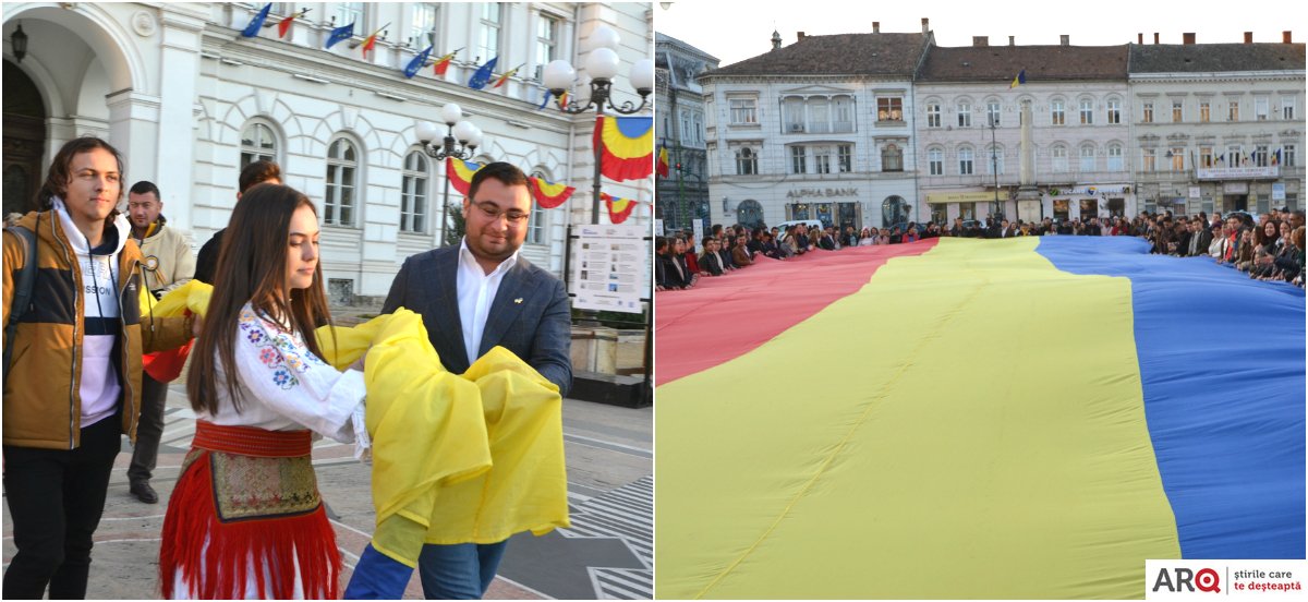 TNL în frunte cu Glad Varga au întins drapelul de 30 de metri în Arad