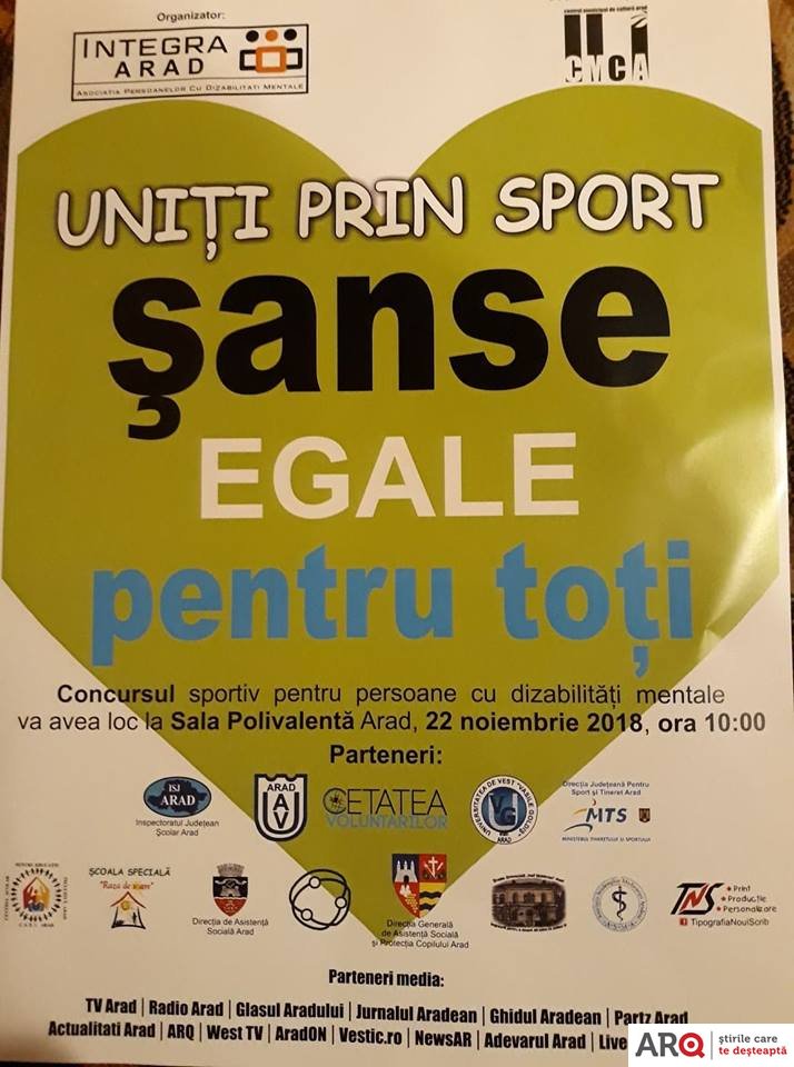 Concurs sportiv pentru persoane cu dizabilități mentale la Polivalenta arădeană