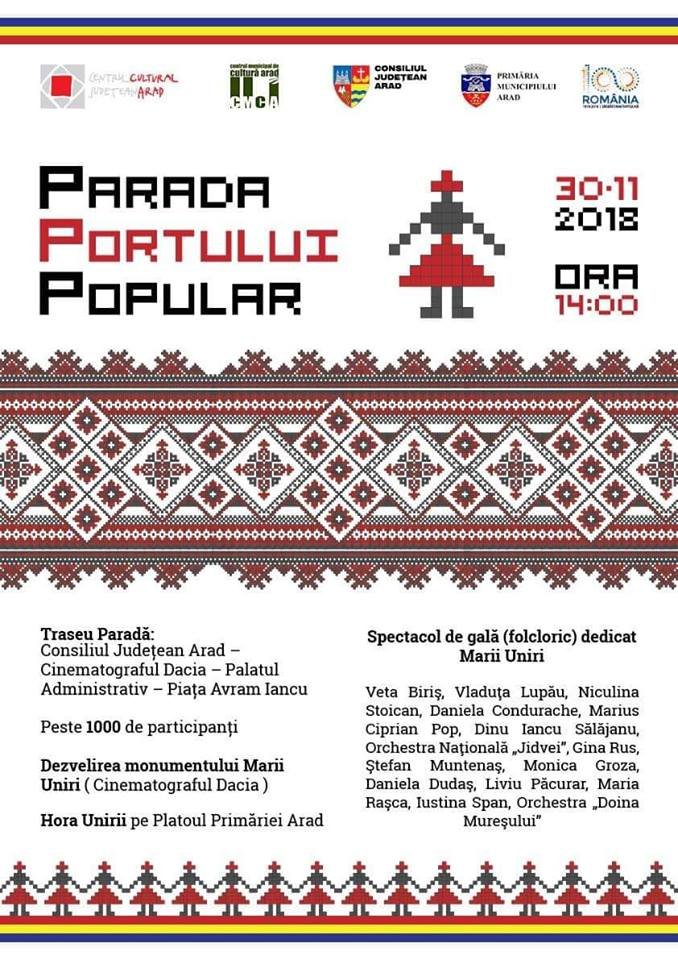 1 000 de oameni prezintă tradiţiile Aradului la Parada Portului Popular!