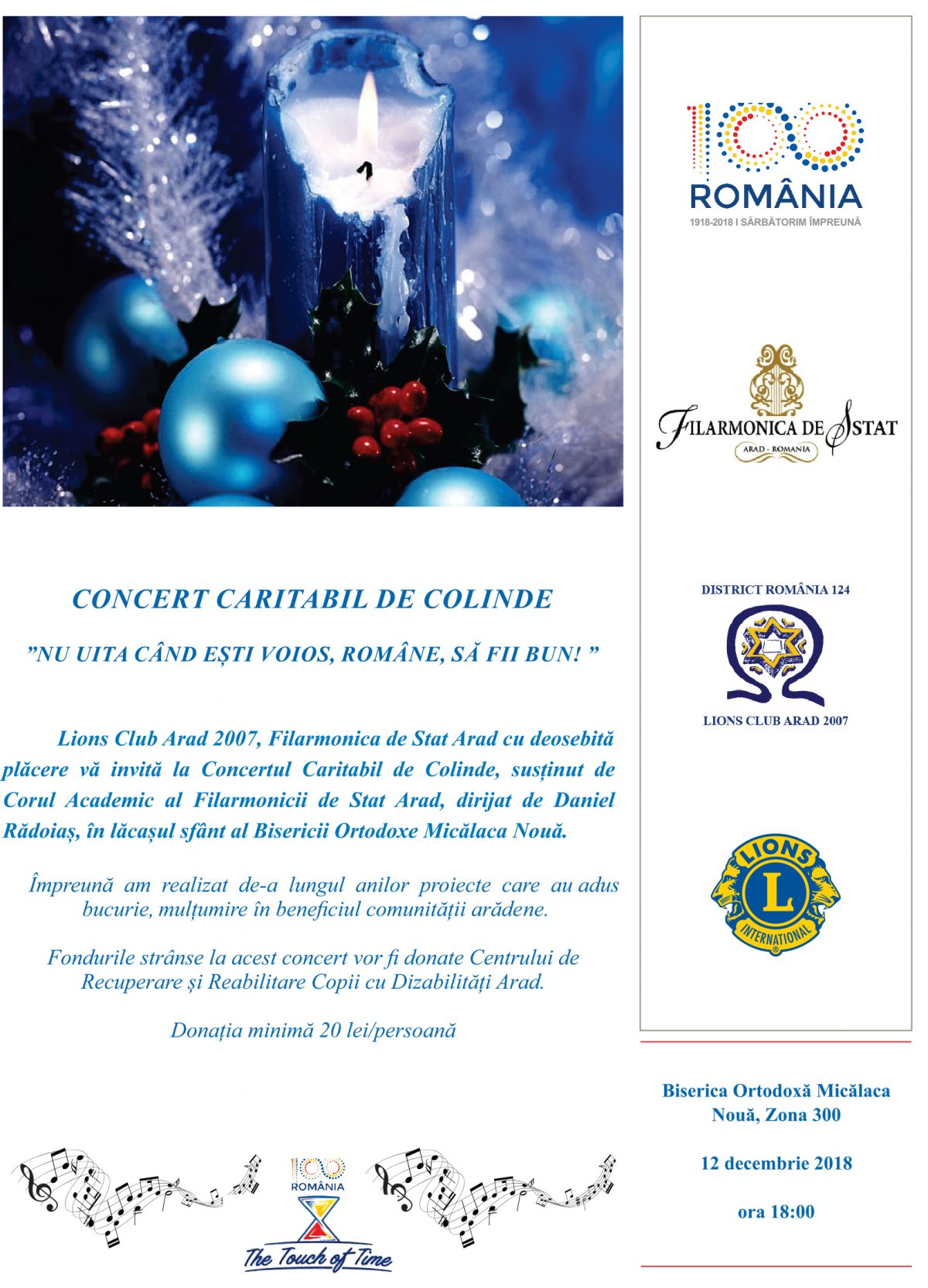 Lions Club Arad vă invită la un concert caritabil