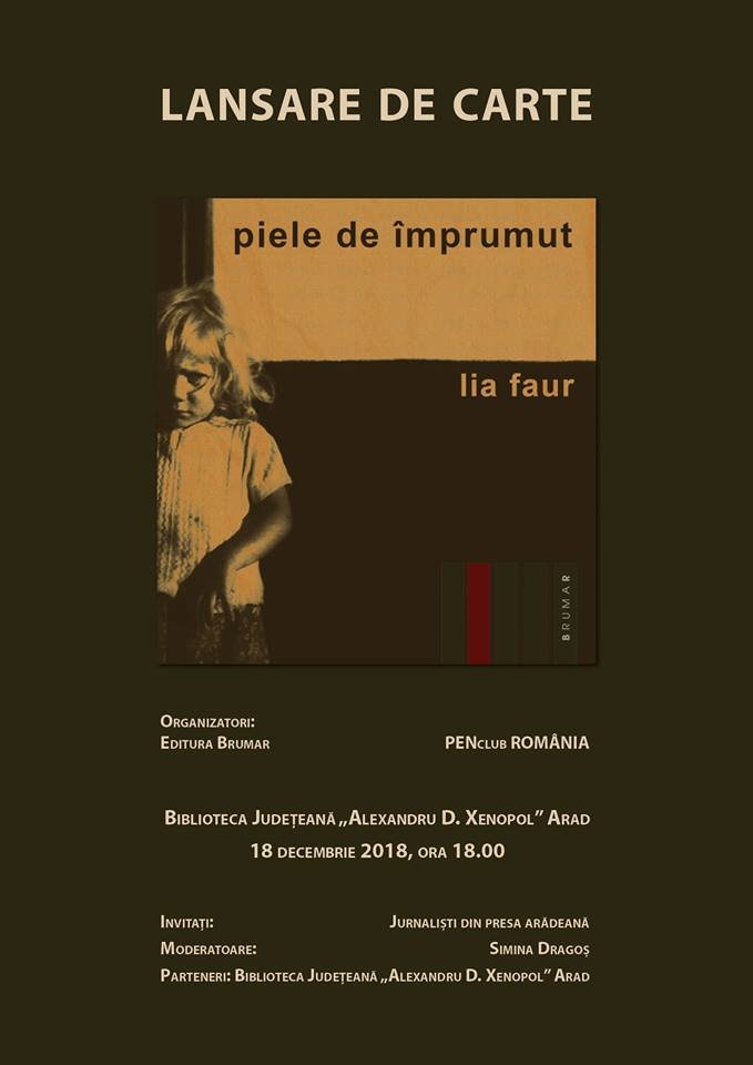 Lia Faur își lansează volumul de poezii „Piele de împrumut” la Biblioteca Județeană AD Xenopol