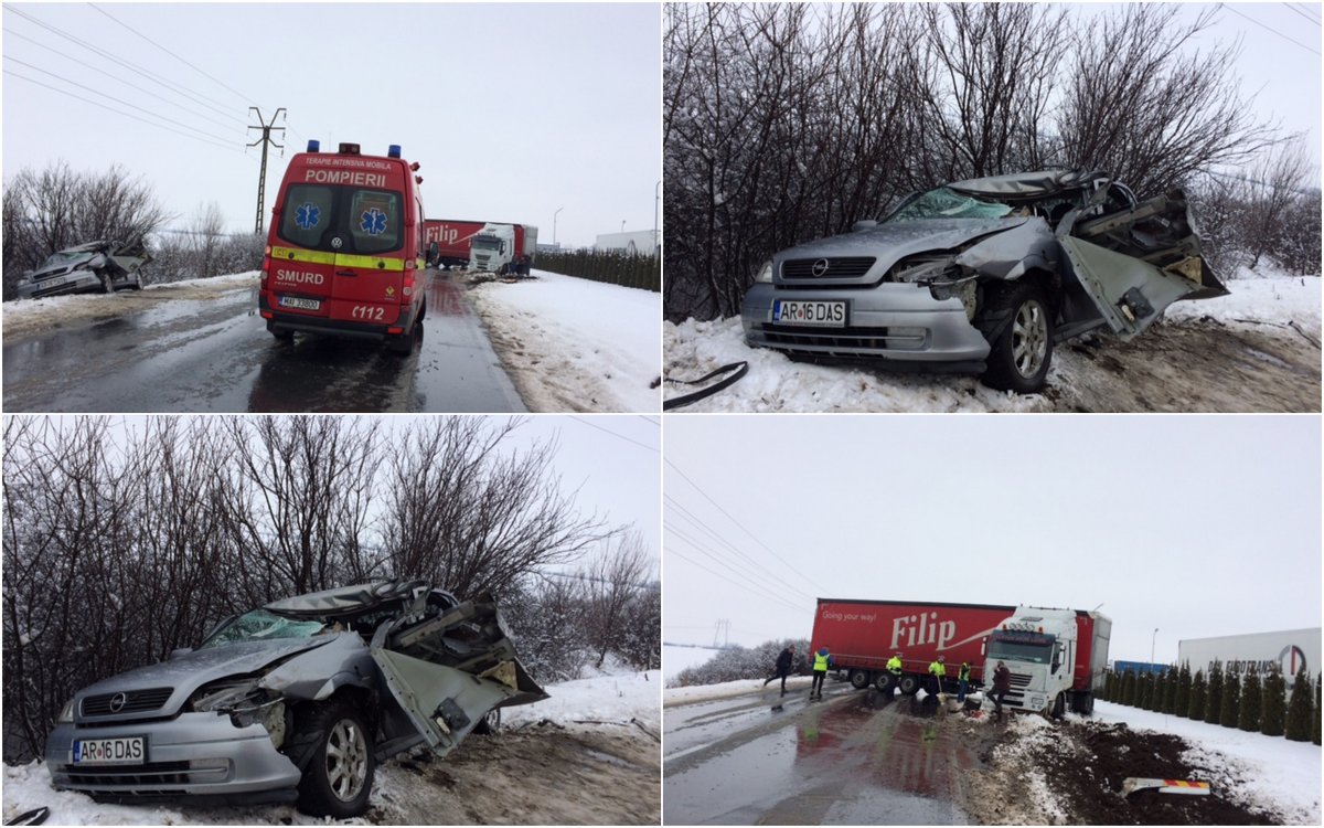 Mort în accident cu Opel contra TIR în apropiere de Șofronea (FOTO)