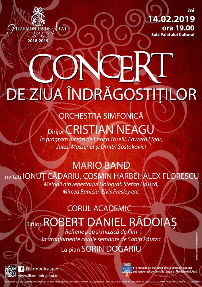 Concert de Ziua Îndrăgostiților la Filarmonică