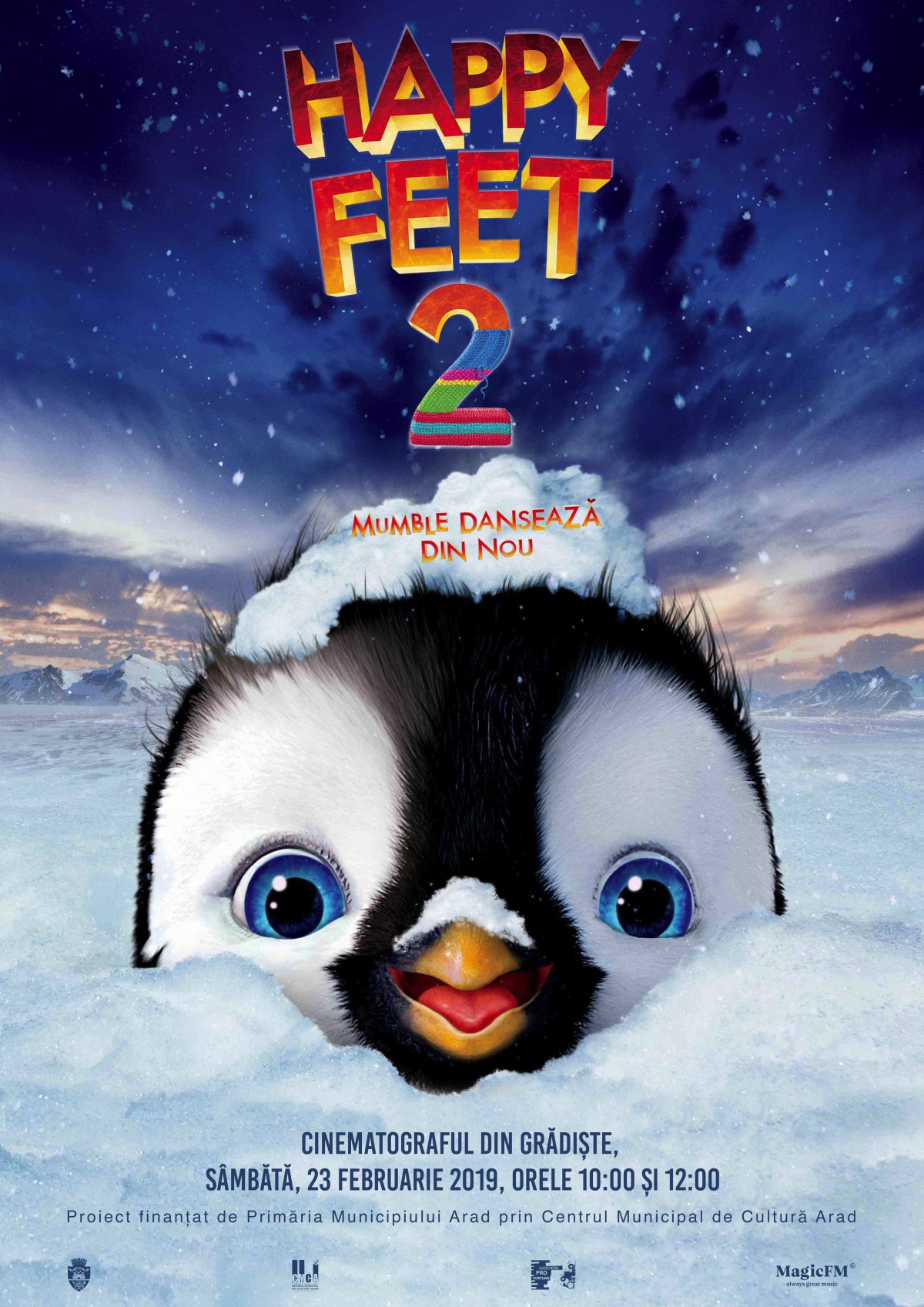 Animația „Happy Feet2. Mumble dansează din nou“, la cinematograful din Grădiște