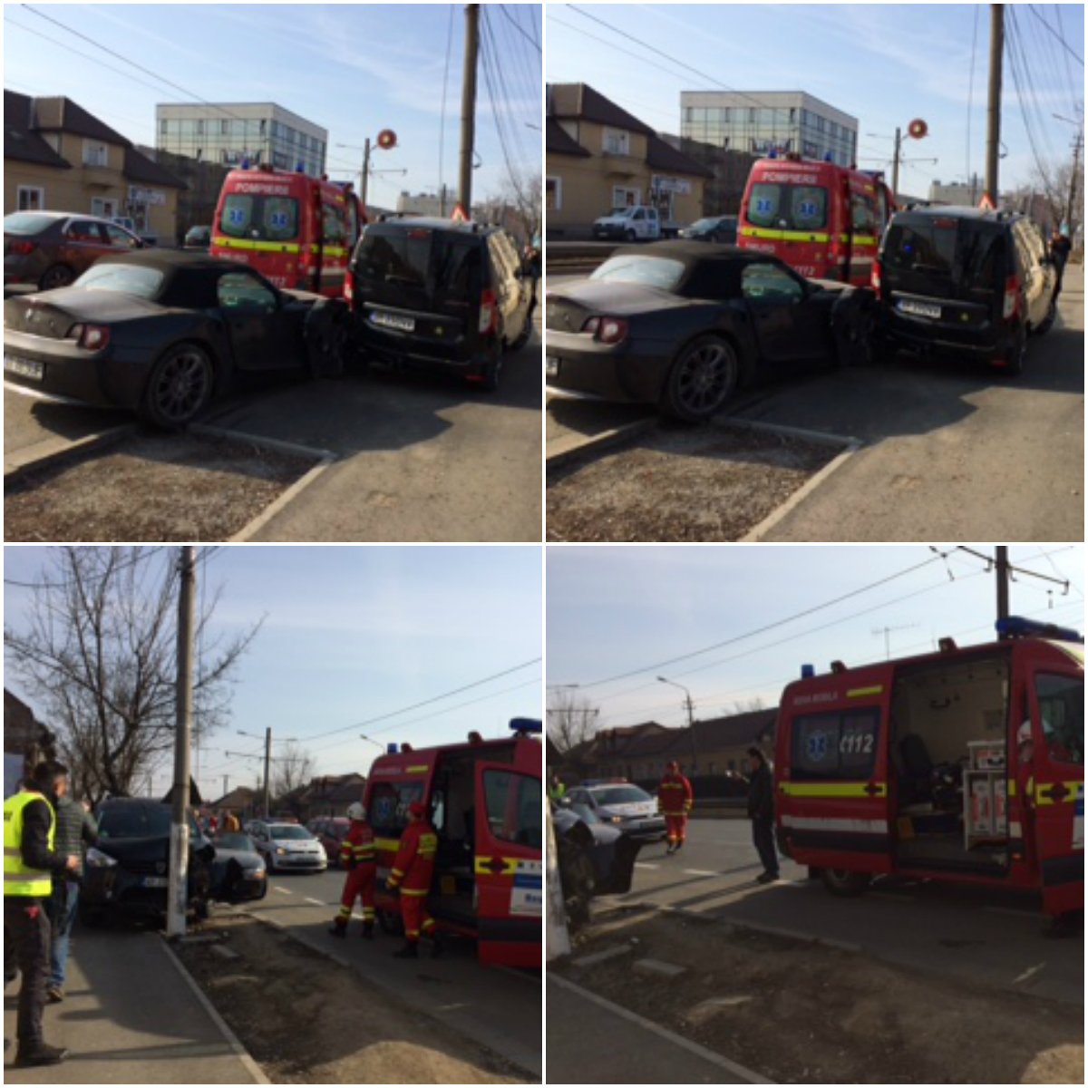 Accident cu BMW contra Dacie pe Radnei