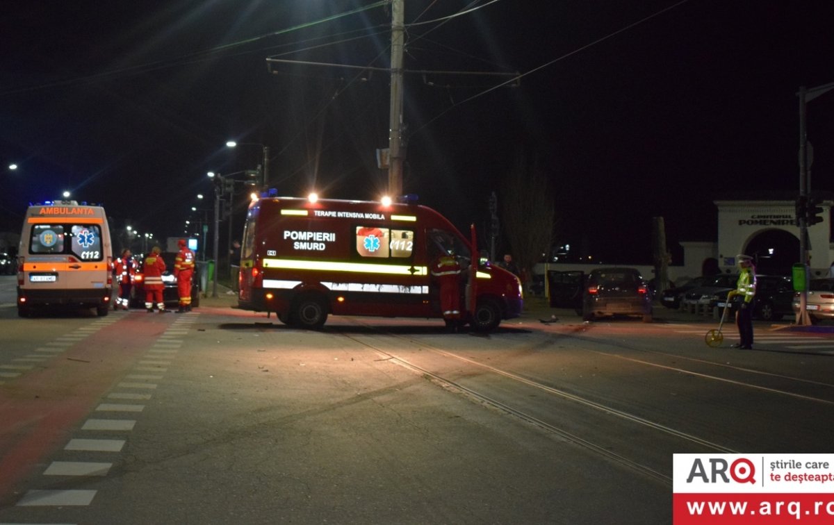 BMW ejectat spre Cimitirul Pomenirea de către un autoturism Skoda