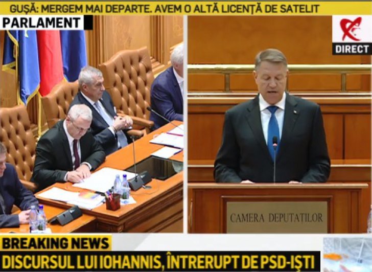 Iohannis, atac violent la adresa PSD, în discursul solemn din plenul Parlamentului