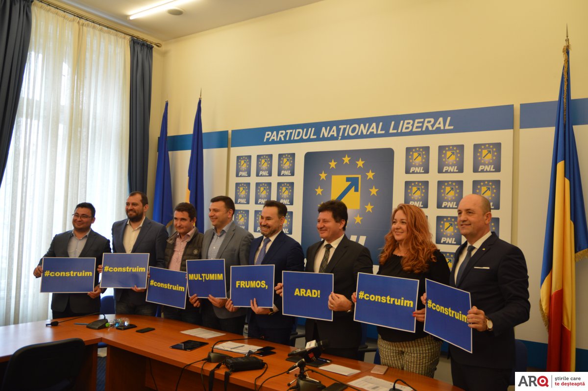 Cu peste 37%, PNL sărbătorește victoria în Arad; primarul Gheorghe Falcă pleacă la Bruxelles