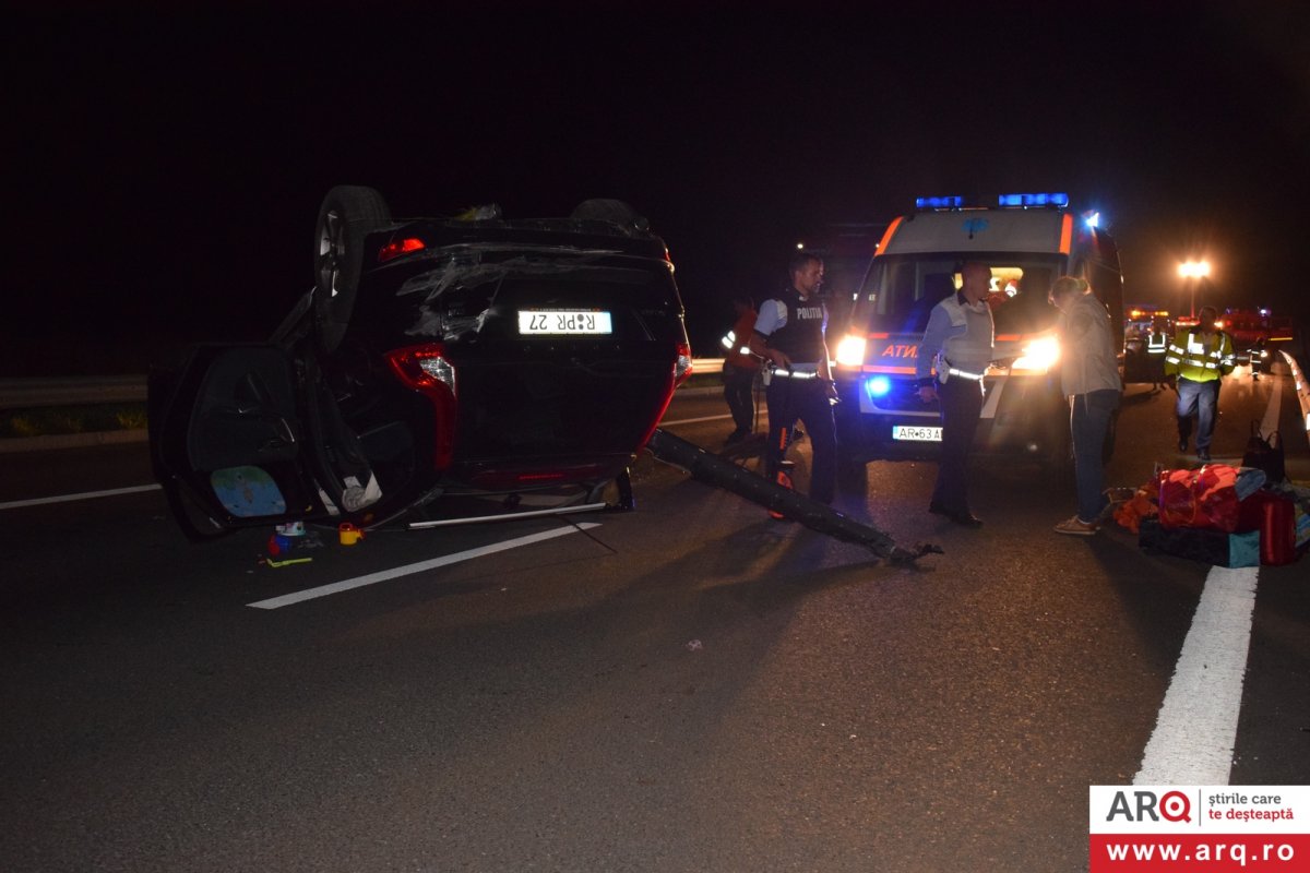 Accident cu Volvo contra Opel pe Autostrada A1, între Nădlac și Pecica