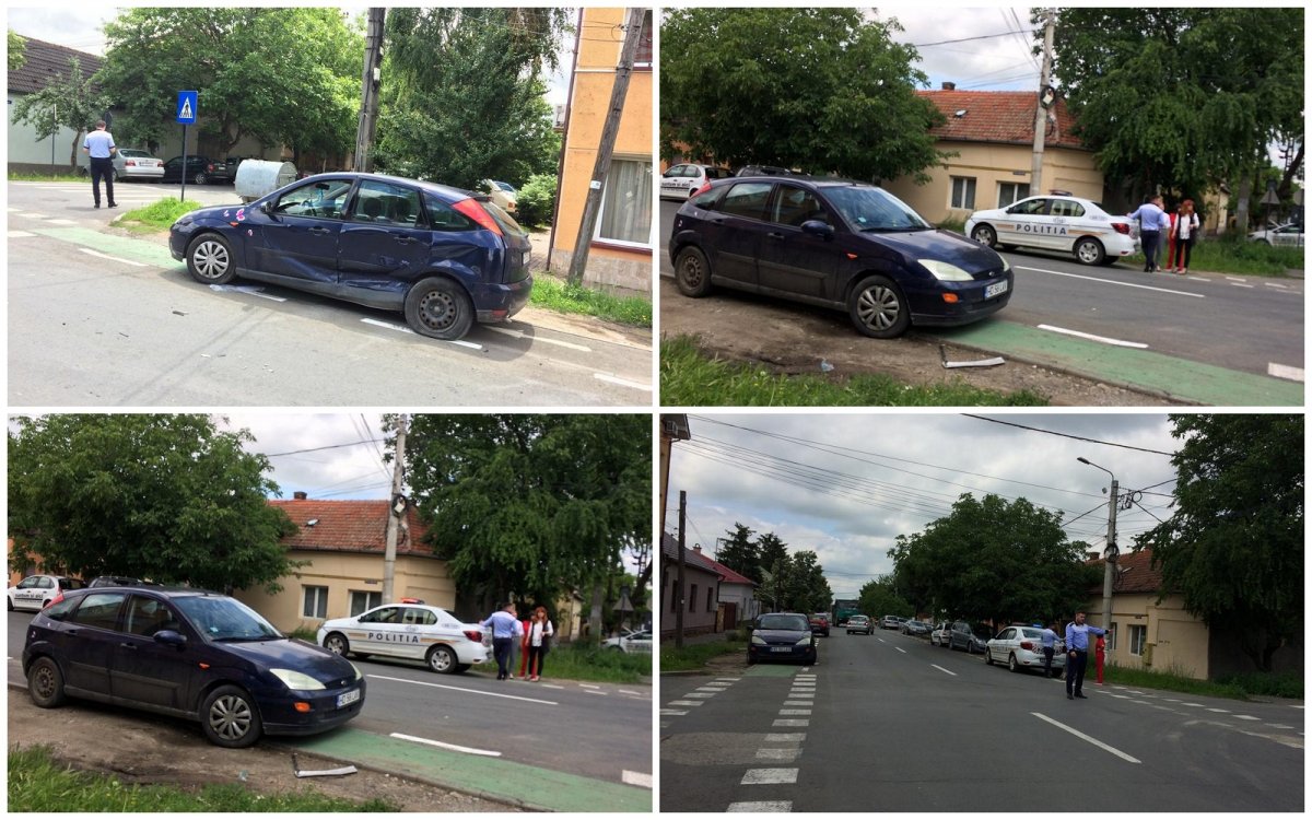 Accident în intersecție cu o tânără rănită