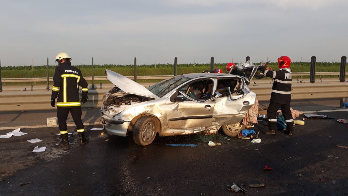 Tamponare pe Autostrada Arad - Timișoara