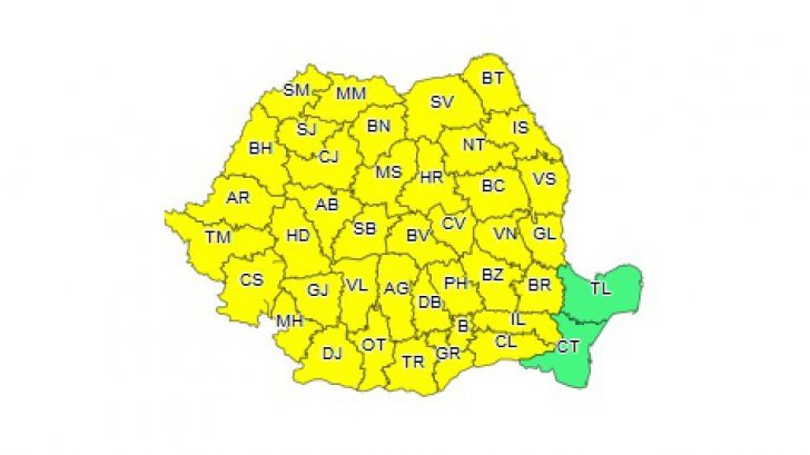 Prognoza meteo a fost revizuită. Schimbări dramatice: cod GALBEN de furtuni și vijelii periculoase