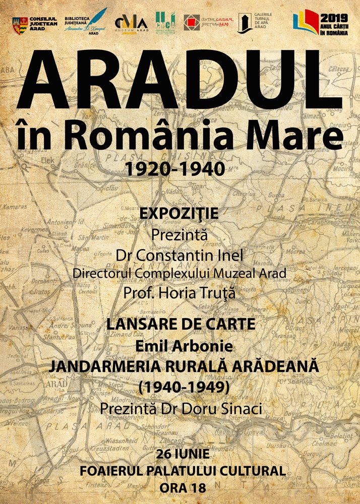 „Aradul în România Mare”. Expoziție și lansare de carte la Palatul Cultural