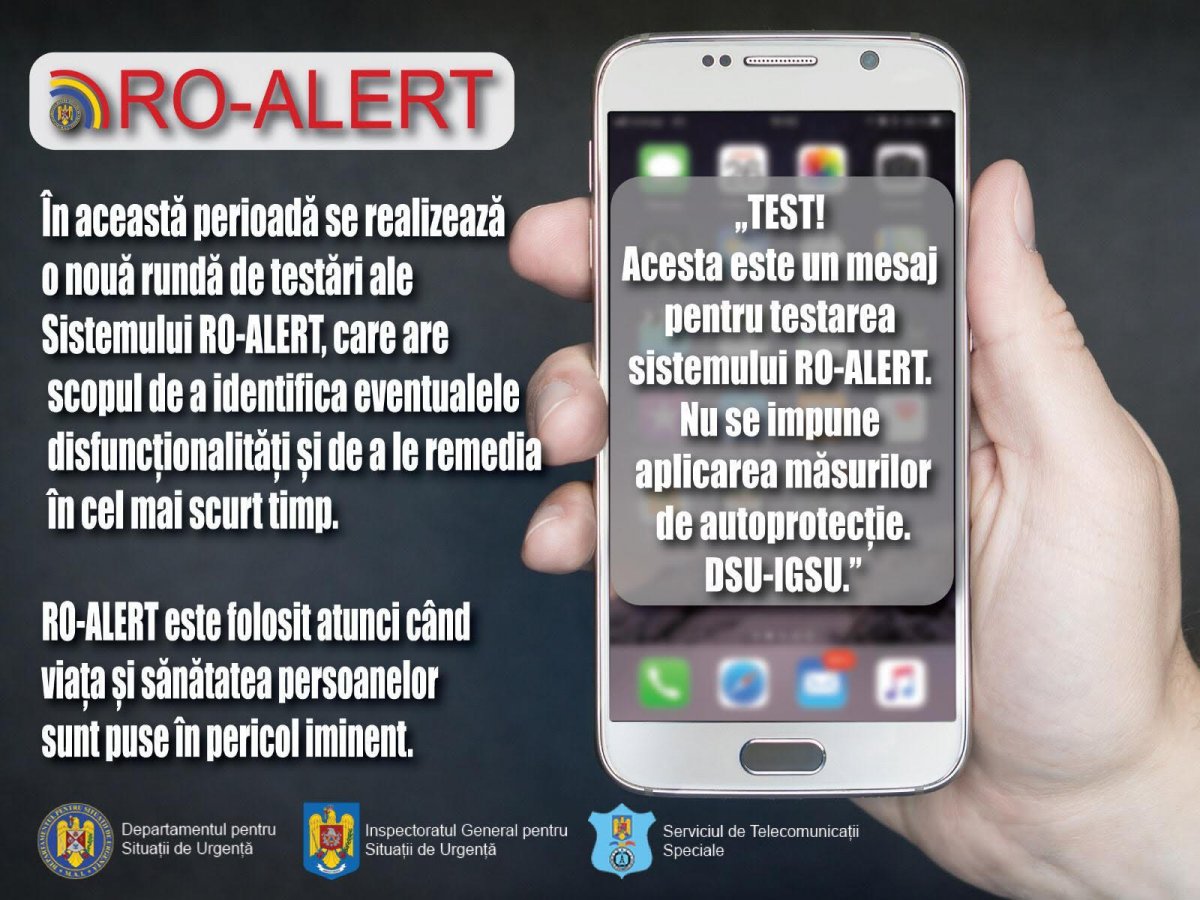 Precizări despre sistemul de avertizare RO-ALERT!