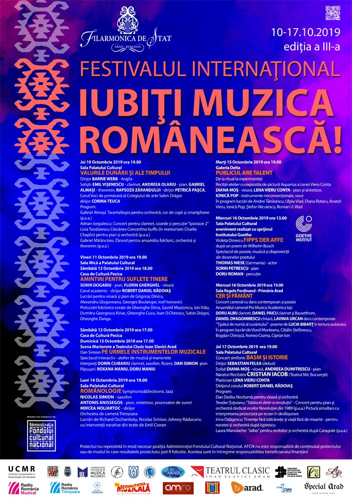 Filarmonica de Stat Arad - Festivalul Internațional 'Iubiți Muzica Românească!' ediția a III-a
