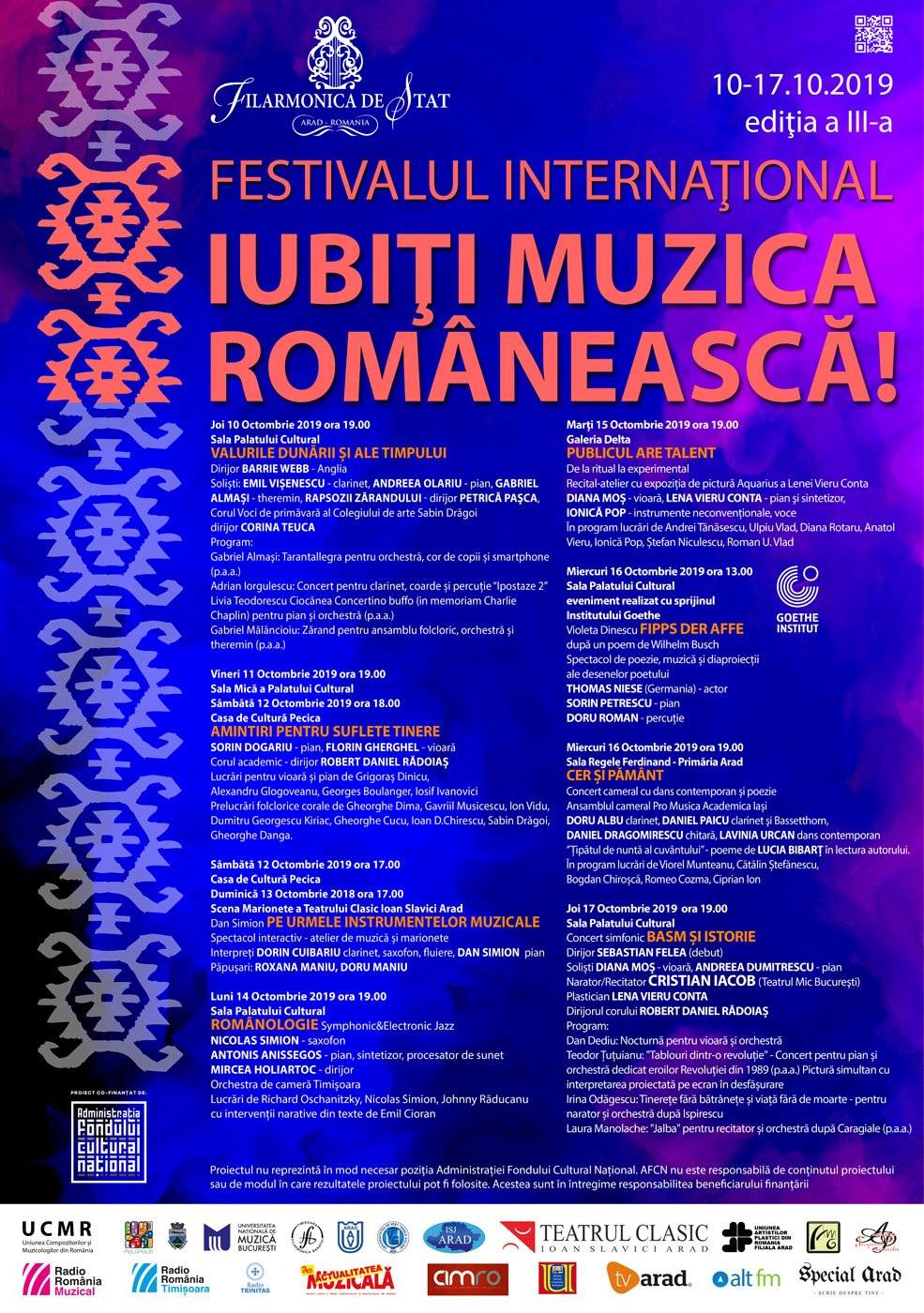 Programul Festivalului Internațional Iubiți Muzica Românească
