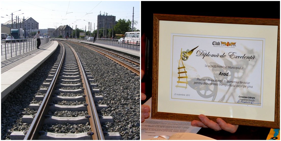 Aradul, premiat pentru reabilitarea infrastructurii transportului cu tramvaie